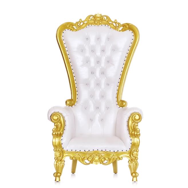 White and Gold Throne Chair 